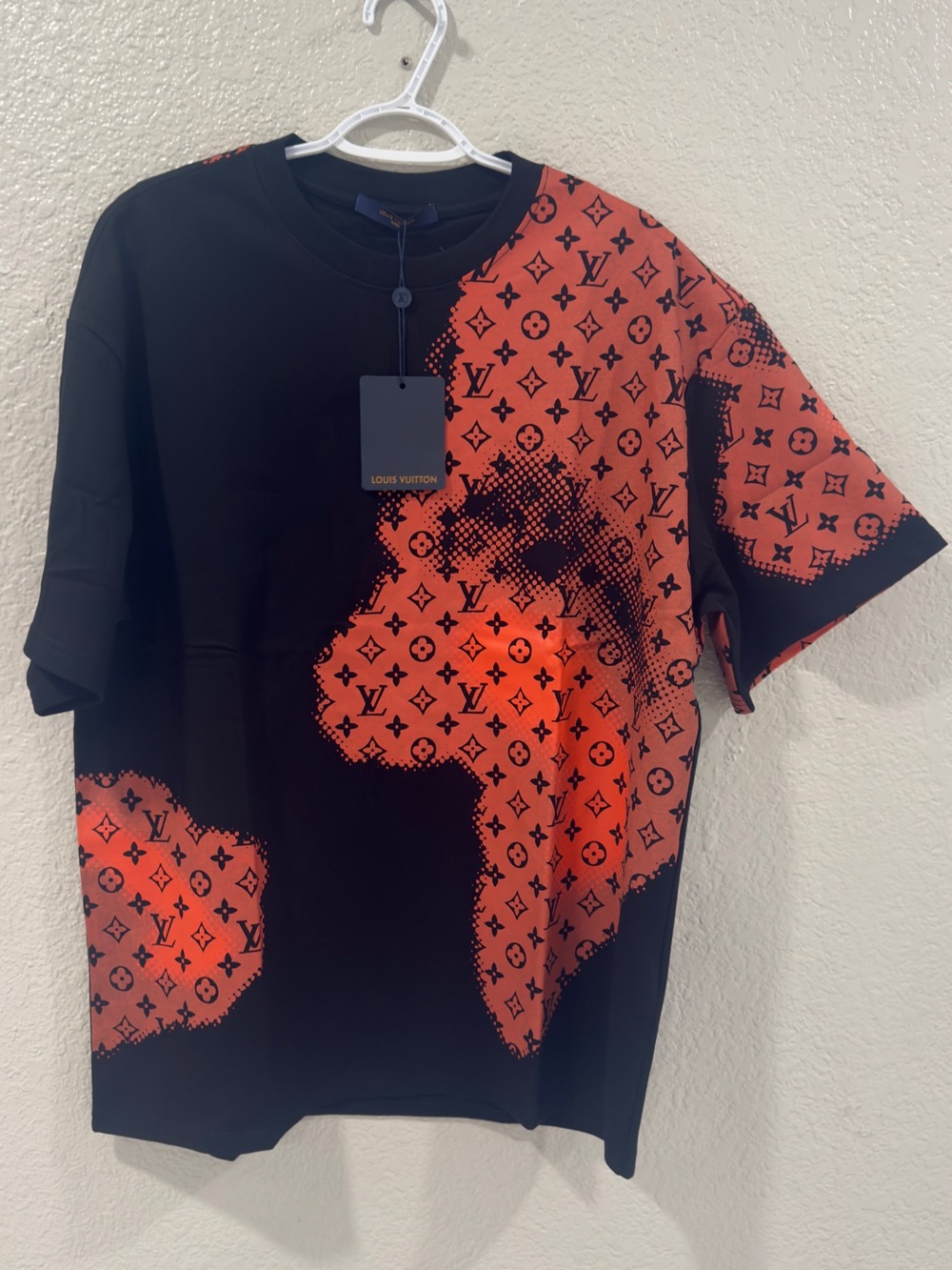 Louis Vuitton Black and Red Monogram World Map Tee